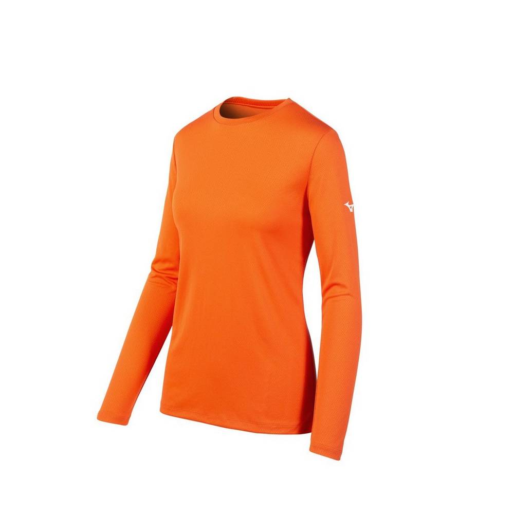 Camisetas Mizuno Long Sleeve Para Mujer Naranjas 0713946-RD